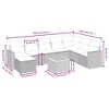 vidaXL Patio Sofa Set with Cushions Outdoor Furniture 9 Piece Poly Rattan - Black and Cream without Storage - 4 of 4
