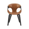 HOMLUX Faux Leather Home Office Desk Chair with Wood Legs for Living Room&Bedroom, Walnut Bentwood - 4 of 4