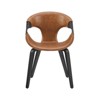 HOMLUX Faux Leather Home Office Desk Chair with Wood Legs for Living Room&Bedroom, Walnut Bentwood - image 4 of 4