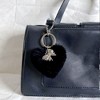 Anna-Kaci Plush Heart Keychain with Bow Detail and Metal Clip - 4 of 4