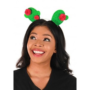 HalloweenCostumes.com    Headband - Cactus, Green/Pink - 1 of 4