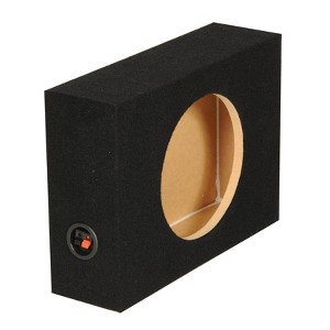 Q-Power Shallow Single 12 Inch Heavy Duty Sealed MDF Material Truck Audio Subwoofer Enclosure Box with Durable Carpeted Exterior, Charcoal Gray - 1 of 4