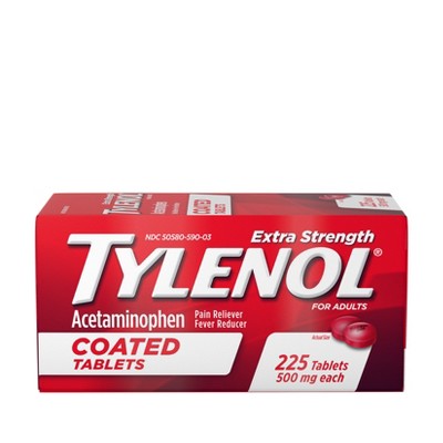 Tylenol Extra Strength Coated Tablets - Acetaminophen - 225ct