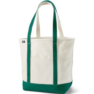 Lands' End Open Top Long Handle Canvas Tote Bag - 1 of 4