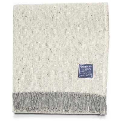 50"x60" Ashby Twill Throw Blanket Bone - Faribault Woolen Mill