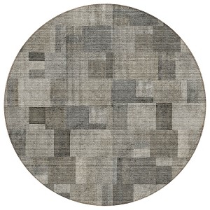 Taupe Beige And Gray Geometric Washable Indoor Outdoor Area Rug - 1 of 4