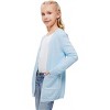 BLUEMING Girls Solid Color Knit Cardigan Long Sleeve Button Front Sweater with Pockets Adorable Loose Fit Kids Outerwear - 4 of 4