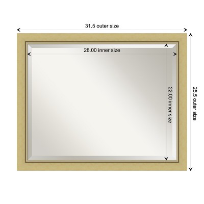Landon Gold Rectangular Polystyrene Framed Bathroom Mirror 25.5" x 31.5"