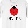 V Day Love Bug Crew Neck Short Sleeve Women's White T-shirt - 2 of 3