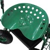 Sunnydaze Outdoor Lawn and Garden Heavy-Duty Steel Rolling Gardening Cart with Extendable Steer Handle, Swivel Chair, Tool Tray, and Basket - 2 of 4