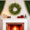 24 inch real artificial cedar wreath faux pine greenery for front door home window table mantle wall indoor outdoorxmas decorations - 2 of 4