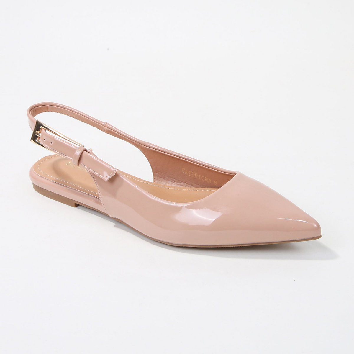 Обувь BERNESS Women's Caitriona Glossy Pointed Toe Slingback Flats Pink 6 — фото 4