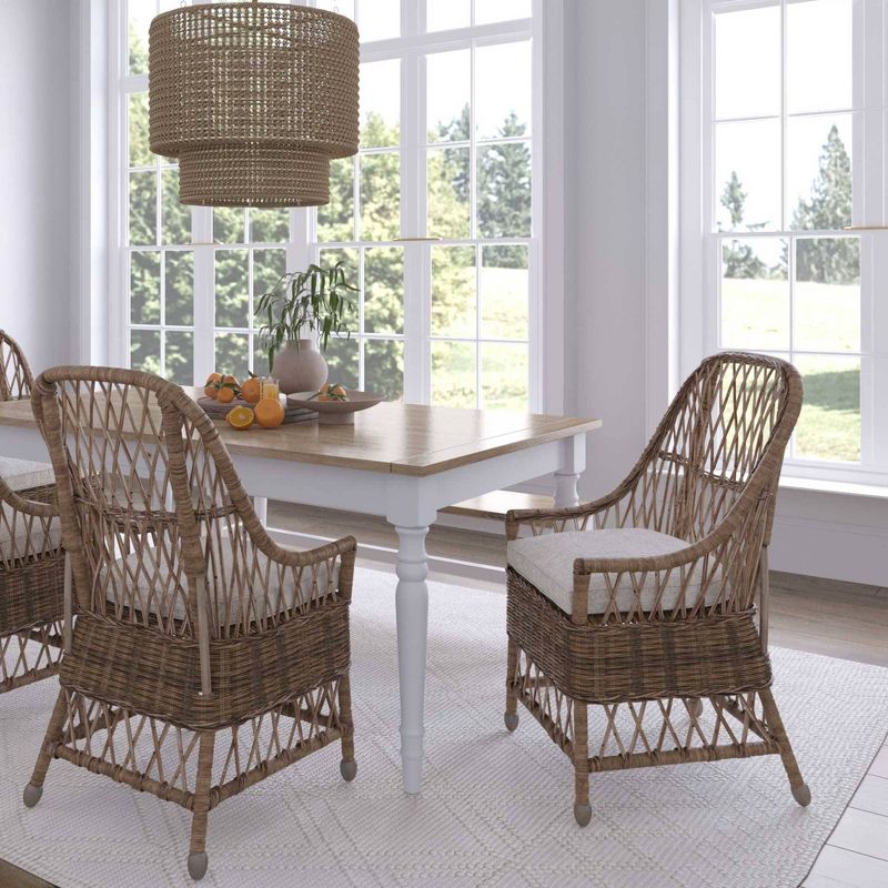 Monika Rattan Dining Chair Gray - East at Main, 3 of 10