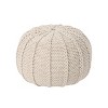 NicBex Knitted Cotton Round Pouf Comfortable and Durable Accent Furniture Ideal for Relaxing and Additional Seating, Beige - 3 of 4