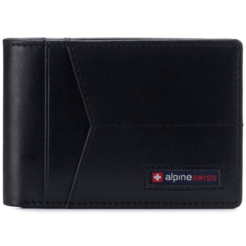 Alpine Swiss Delaney Men’s RFID Blocking Slimfold Wallet Thin Bifold Cowhide Leather Comes in Gift Box, 1 of 7