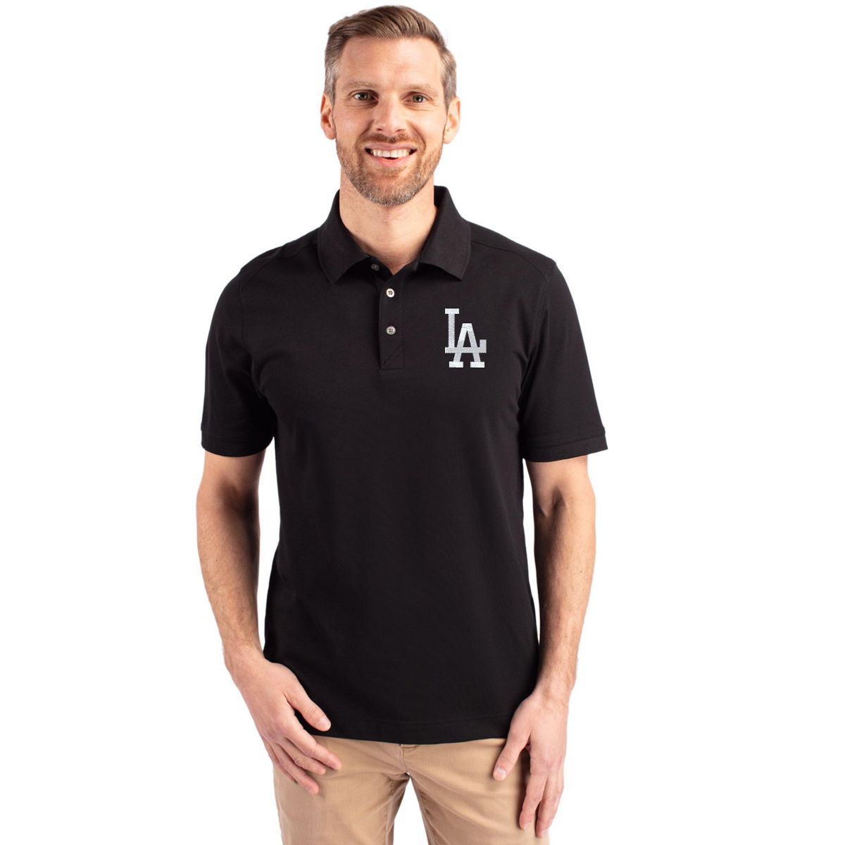 Los Angeles Dodgers Cutter & Buck Advantage Eco Tri-Blend Pique Mens Big and Tall Polo