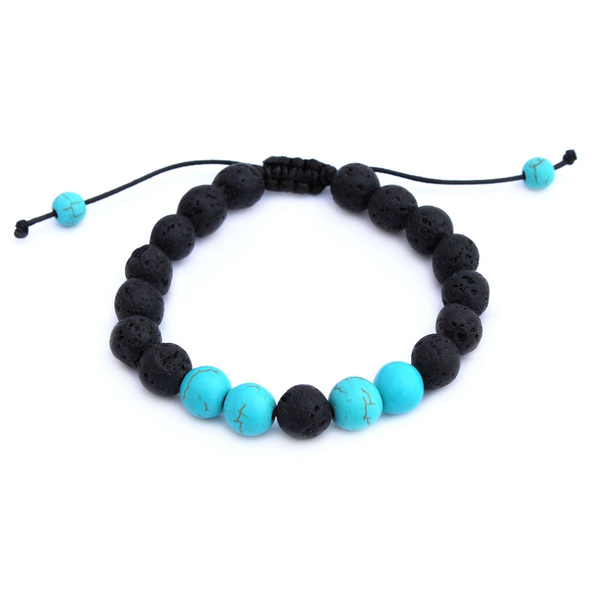 Plantlife Aromatherapy Bracelet - Adjustable Turquoise & Lava Rock, Natural Stone Jewelry for Essential Oil Diffusion
