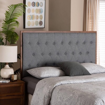 Baxton Studio Baxton Studio King Harumi Fabric And Wood Headboard Gray ...