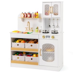 Infans Kids Kitchen Playset Toy Play Kitchen w/ 4 Fabric Drawers, Stoves, Oven & Faucet - 1 of 4