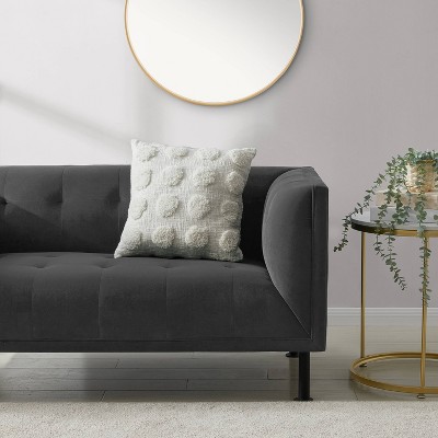 Square Frida Cotton Tufted Throw Pillow White - Refinery29