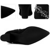 BLISSFUL STEP Butterfly Rhinestone Strap Chunky Heels Ankle Boots for Women - 4 of 4