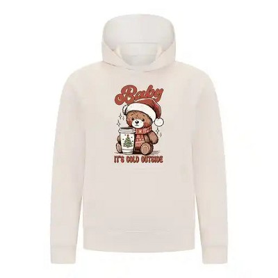 Everyday Kids Christmas Collection Baby It’s Cold Outside Pullover Hoodie – Holiday Sweatshirt - Off White