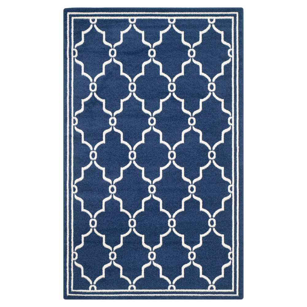 Prato 5'x8' Indoor/Outdoor Rug - Navy Blue/Beige - Safavieh