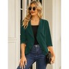 Women's 3/4 Sleeve Cropped Blazer Lightweight Open Front Cardigan Jacket for Business Causal - 4 of 4