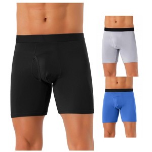 INSPIRE CHIC Men's 3 Pack Solid Color Soft Stretch Open-fly Basic Boxer Briefs - 1 of 4