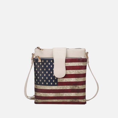 MKF Collection Americana Crossbody Shoulder Bag – Patriotic Fourth of July Purse, Josephine | MKF Collection by Mia K - Beige