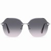 Anna-Kaci Women's Stylish Hexagonal Rimless Gradient Sunglasses for Fashion Looks - 2 of 4