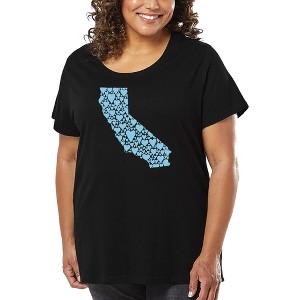 LA Pop Art Women's Word Art T-shirt - California Hearts - 1 of 4