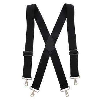 Ctm Men's Smooth Coated Leather Wide Width Suspenders With Metal Swivel ...