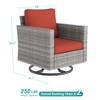 Sonkuki 2-Piece Patio Chair Set Brown Rattan Swivel Rocking Chair Set, Outdoor Furniture PE Wicker Set - 2 of 4