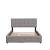 Upholstered Platform Bed with 2 Drawers and 1 Twin XL Trundle  Linen Fabric Queen Size - Dark Beige - 4 of 4