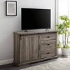 Orson Farmhouse Sideboard with Grooved Door & 3 Drawers - Saracina Home: Adjustable Shelf, Cord Management - 3 of 4
