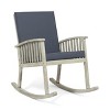Christopher Knight Home Casa Outdoor Acacia Wood Rocking Chair with Cushion - 2 of 4
