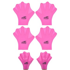 Unique Bargains Silicone Swimming Gloves Webbed Gloves Finger Frog Type for Diving 2 Pairs - 1 of 4