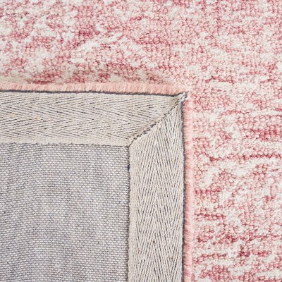 Ivory and Pink Floral Hand-Tufted Wool Area Rug