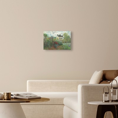 Monet Garden with Dahlias Landscape Canvas Wall Art, 36" x 24"