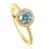 Pompeii3 1 1/3Ct TW Blue & White Diamond Halo Engagement Ring in 14k Yellow Gold - 2 of 4