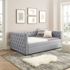 VYNXARIA Cozy Gray Tufted Daybed: Ideal for Lounging and Hosting Guests with a Trundle - 4 of 4