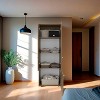 ORRD 3-Door Tall Wardrobe with 4 Shelves – Natural Oak Freestanding Storage - 2 of 4