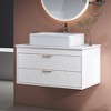 KWPZQEB 31.5" Bathroom Vanity with Ceramic Vessel Sink, Wall Mounted Bathroom Vanity with 2 Large Drawers, Free Standing Single Basin Vanity, White - 2 of 4