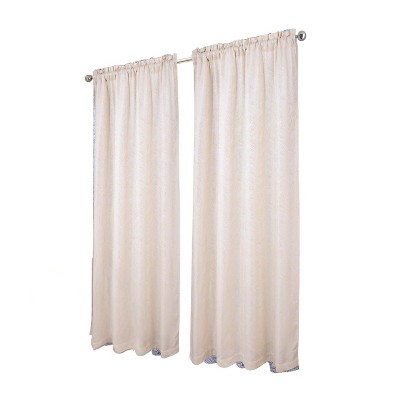 RT Designer Collection Crystal Jacquard Rod Pocket Foam Back Luxurious Modern Design Curtain Panel 54" x 84" Ivory
