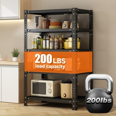 Adjustable Household Metal Storage Rack, Display Rack, for Basement, Balcony, Storeroom，Laundry, Bathroom, Kitchen - Black or White