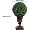 Artificial Boxwood Topiary Ball, 16" Faux Plant Topiary Ball with Lights, for Outdoor Balcony, Backyard Home Decor - 2 of 4