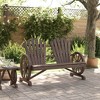 vidaXL Patio Adirondack Chair 2-Seater Solid Wood Fir - 3 of 4