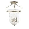 Livex Lighting Canterbury 3 - Light Semi-Flush Mount in  Polished Nickel - 2 of 4