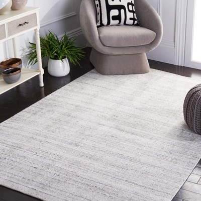 Mirage Ivory and Grey Hand-Knotted Wool Area Rug